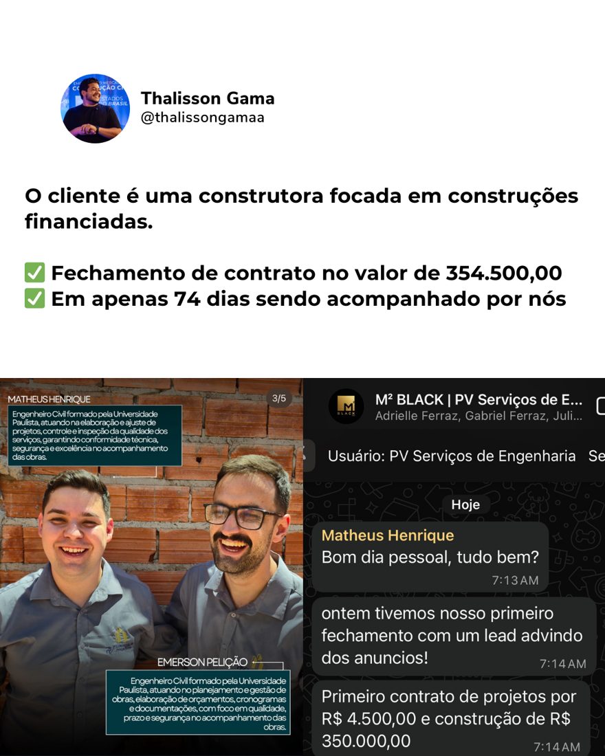 PV Engenharia, R$ 354.500 em 74 dias