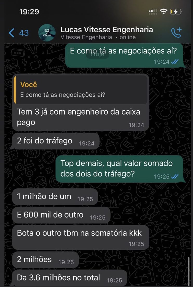 Vitesse Engenharia, R$ 3,6 milhões no total