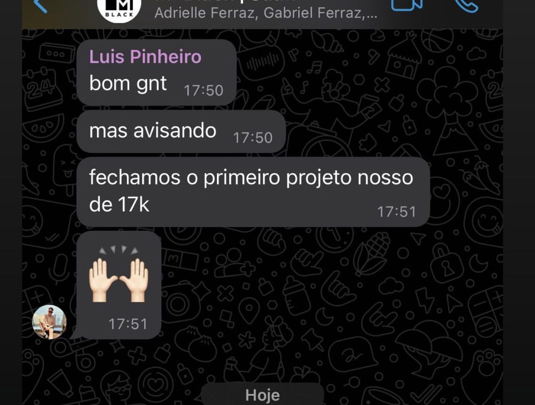 Primeiro projeto, R$ 17 mil